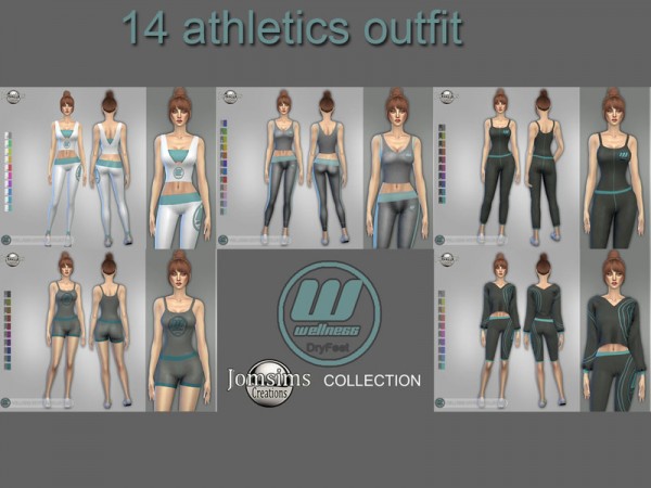  The Sims Resource: Wellness Dry feet leggings and top 2 by jomsims