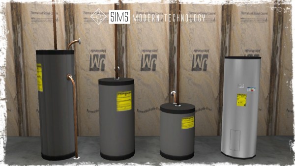  Sims Modern Technology: Daer0n`s Jezi Bomb Water Heaters Mesh Edits