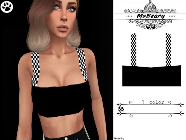  The Sims Resource: Checker Straped Tank top by MsBeary