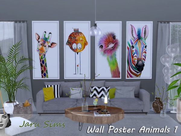  The Sims Resource: Wall Poster Animals 1 by Jaru Sims