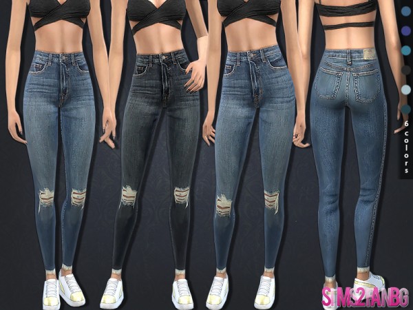 The Sims Resource: Ripped Skinny Jeans 357 by sims2fanbg • Sims 4 Downloads