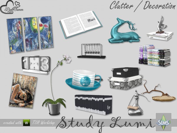  The Sims Resource: Study Lumi Clutter by BuffSumm