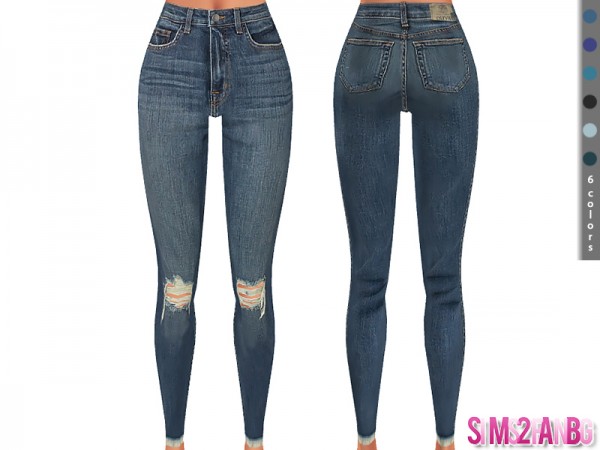 The Sims Resource: Ripped Skinny Jeans 357 by sims2fanbg