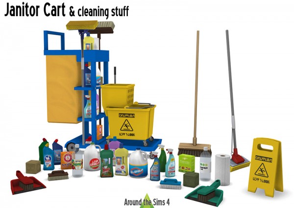  Around The Sims 4: Janitor Cart and cleaning stuff