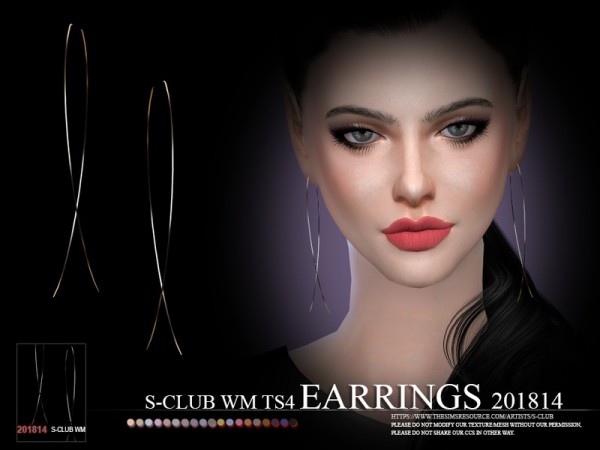  The Sims Resource: Earrings F 201814 by S Club