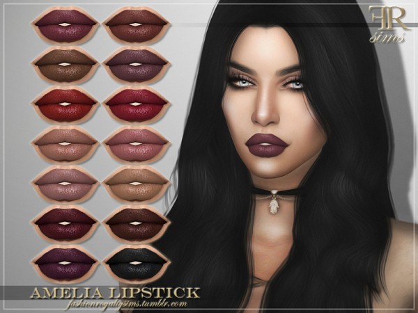  The Sims Resource: Amelia Lipstick by FashionRoyaltySims