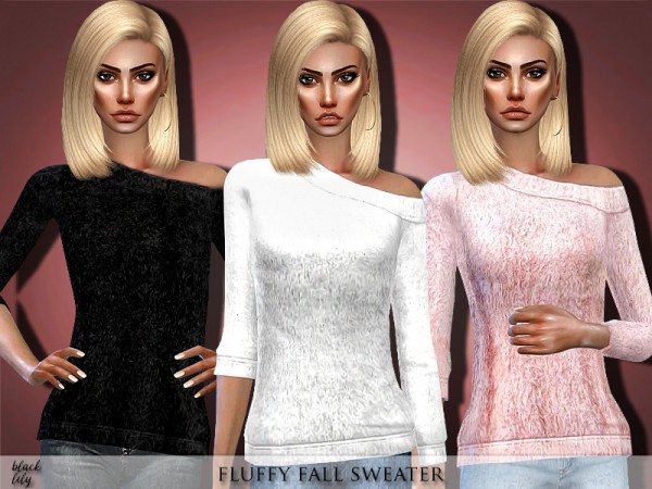  The Sims Resource: Fluffy Fall Sweater by Black Lily