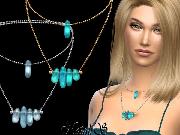  The Sims Resource: Double sea glasses necklace by NataliS