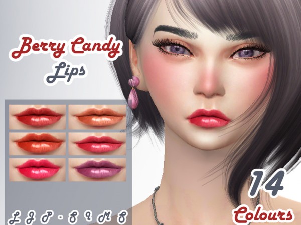  The Sims Resource: Berry Candy Lips by LJP Sims