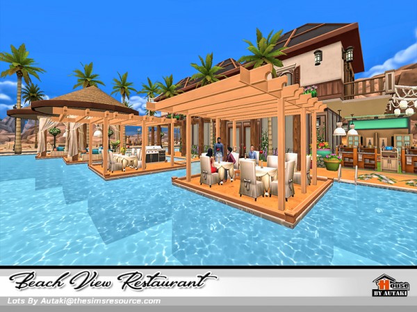  The Sims Resource: Beach View Restaurant by Autaki