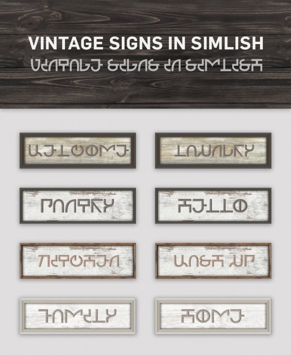 Simplistic: Vintage Signs in Simlish