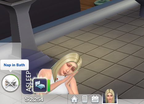  Mod The Sims: Unlocked Nap in bath interaction by Vmars
