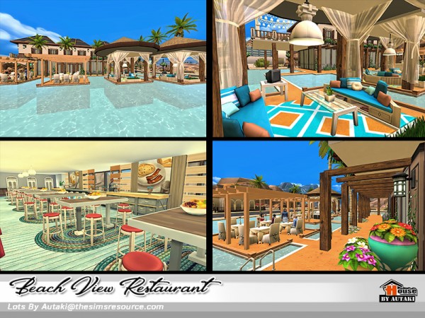  The Sims Resource: Beach View Restaurant by Autaki