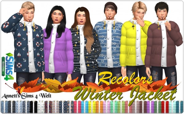  Annett`s Sims 4 Welt: Winter Jacket (Male)   Recolors