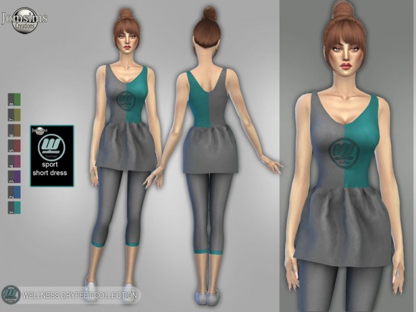  The Sims Resource: Wellness Dry feet sport short dress by Jomsims