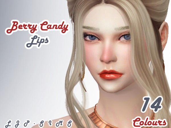  The Sims Resource: Berry Candy Lips by LJP Sims