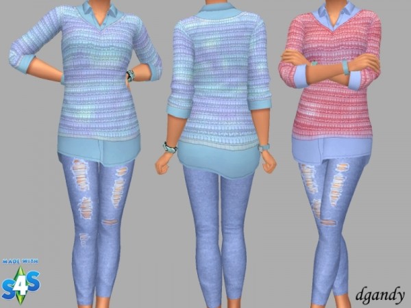  The Sims Models: Sweater, Shirt and Jeggings by dgandy
