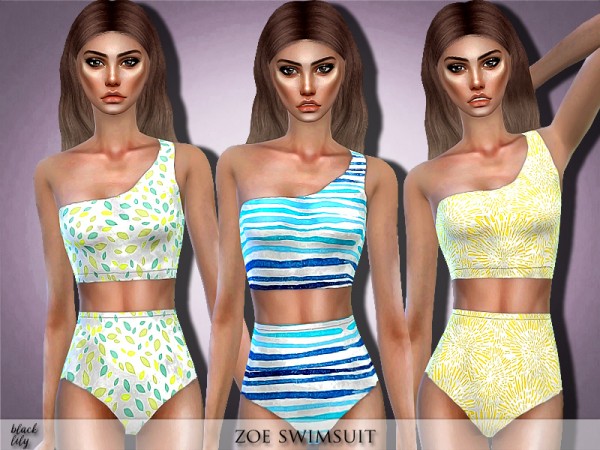  The Sims Resource: Zoe Swimsuit by Black Lily
