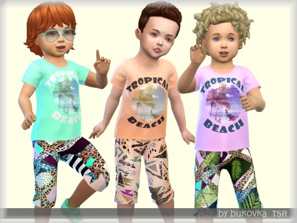  The Sims Resource: Set Tropical Beach boys by bukovka