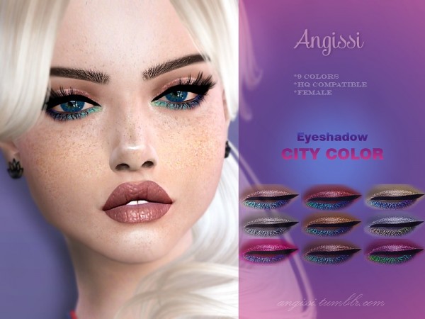  The Sims Resource: Eyeshadow City Color by ANGISSI