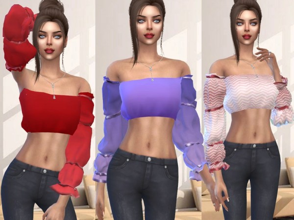  The Sims Resource: Carmen Blouse by Sims House