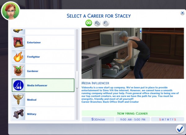  Mod The Sims: Custom Job   Media Influencer by pugglerock