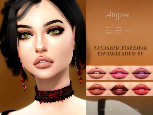  The Sims Resource: Enamored Hydrating Lip Gloss Stick  v1 by ANGISSI