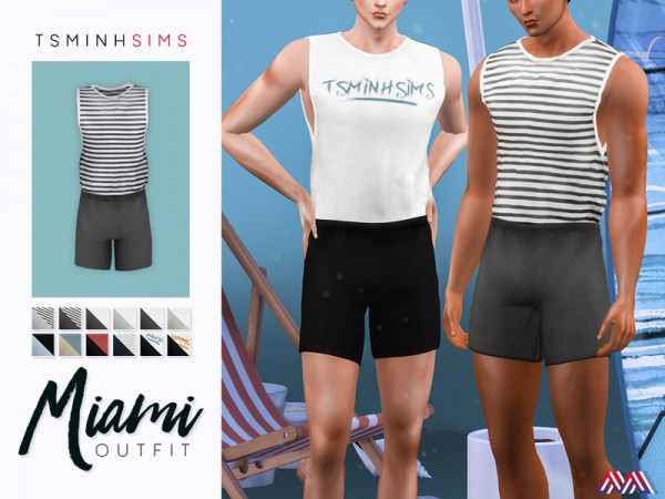  The Sims Resource: Miami Outfit by TsminhSims
