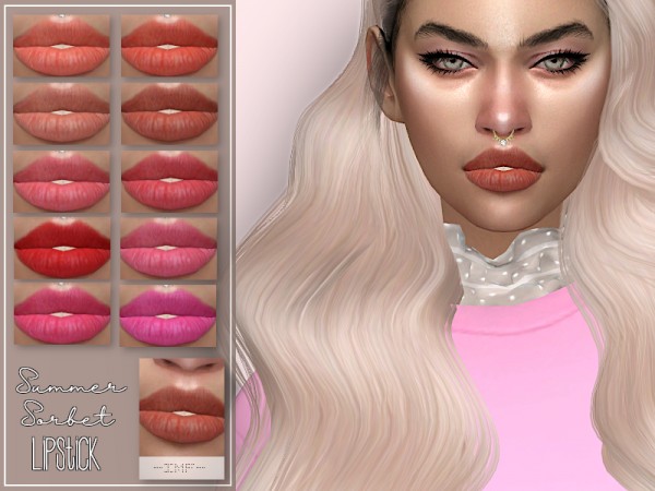  The Sims Resource: Summer Sorbet Lipstick N.110 by IzzieMcFire