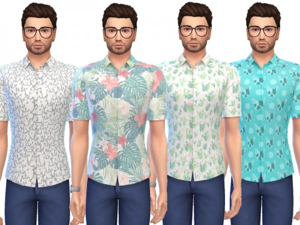  The Sims Resource: Snazzy Button Up Shirts by Wicked Kittie