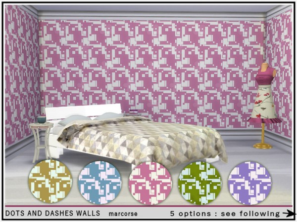  The Sims Resource: Dots and Dashes Walls by marcorse