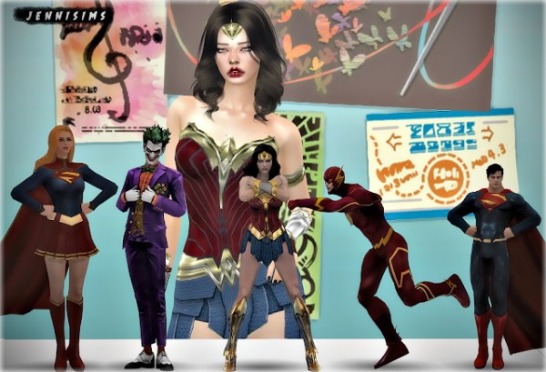 Jenni Sims: DC Comics  wonder woman, superman, the flash, supergirl, joker