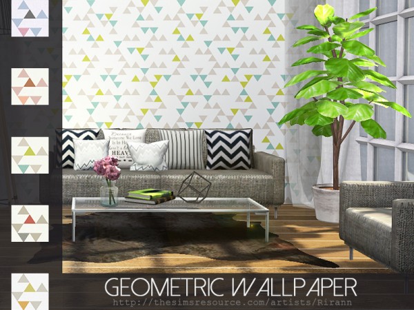  The Sims Resource: Geometric Wallpaper by Rirann