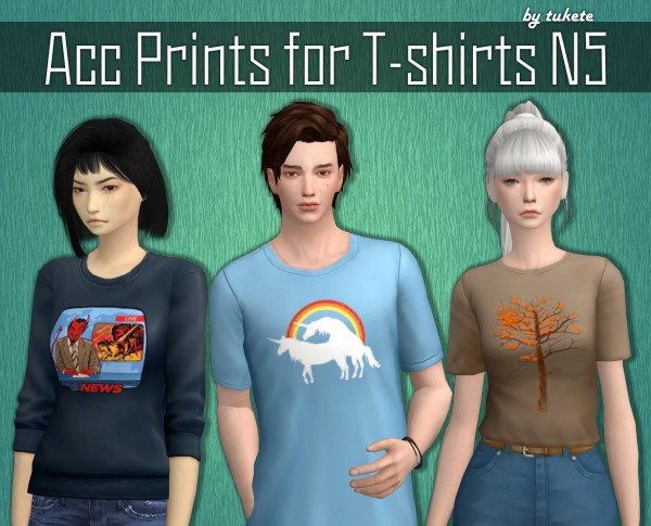 Tukete: Acc Prints for T-shirts Part 5 • Sims 4 Downloads