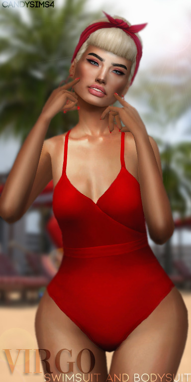  Candy Sims 4: Virgo Swimsuit and Bodysuit