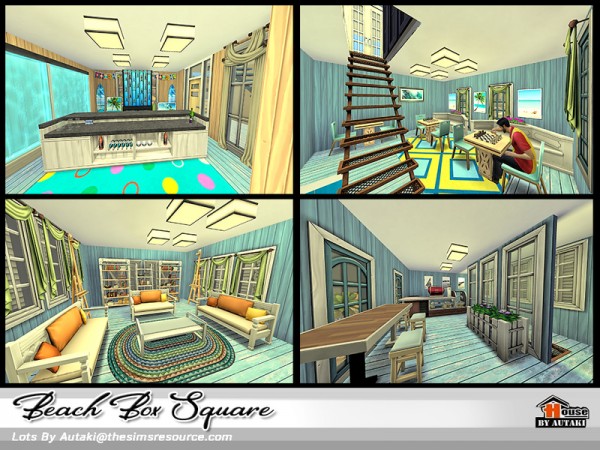  The Sims Resource: Beach Box Square House by Autaki