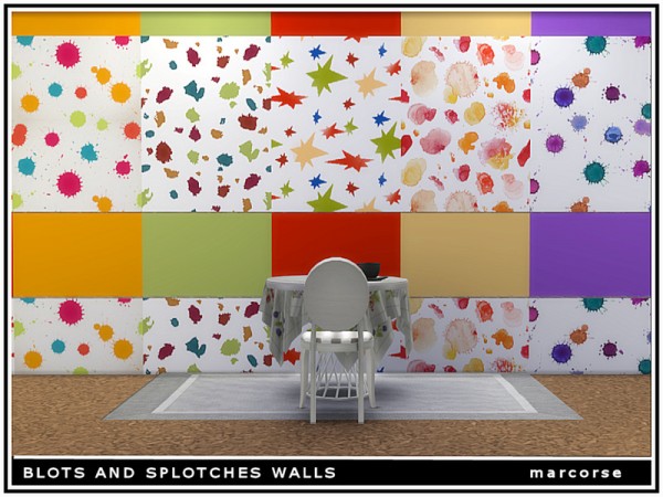  The Sims Resource: Blots and Splotches Walls by marcorse