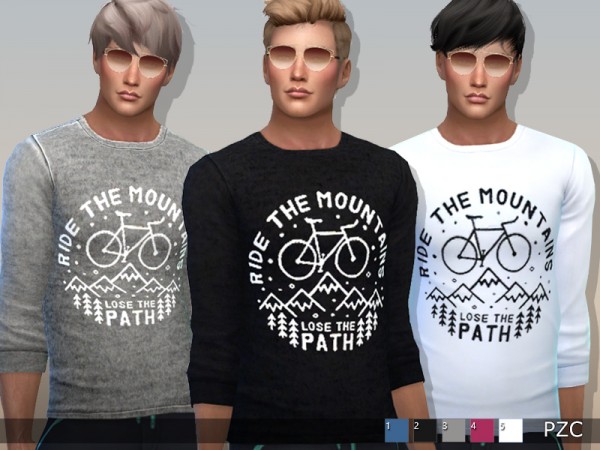  The Sims Resource: Ride The Mountains Sweatshirts by Pinkzombiecupcakes