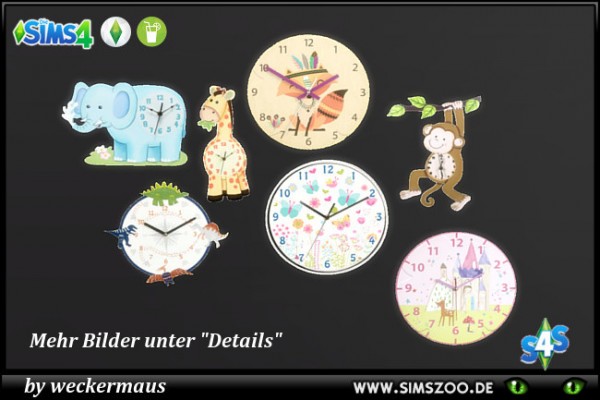  Blackys Sims 4 Zoo: Kids room wall clock by weckermaus