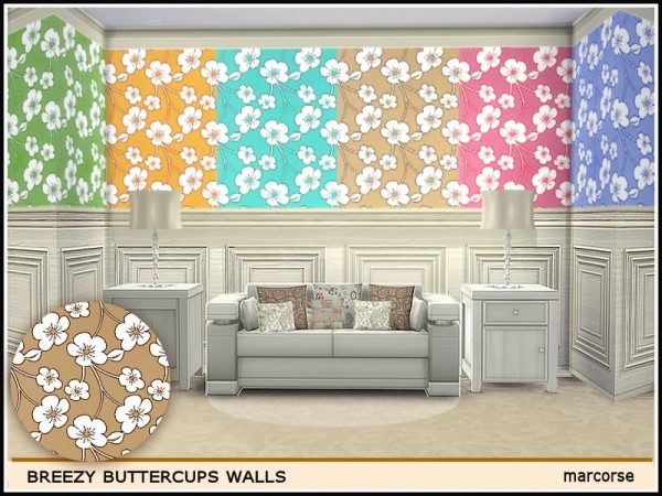  The Sims Resource: Breezy Buttrcups Walls by marcorse