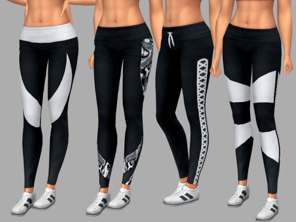  The Sims Resource: Black and White Leggings by dgandy