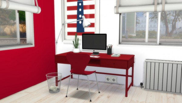  Models Sims 4: Red and White Bedroom