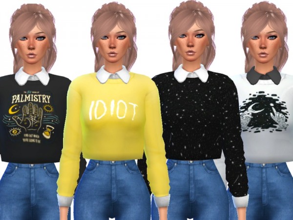  The Sims Resource: Adorable Collar Shirt by Wicked Kittie