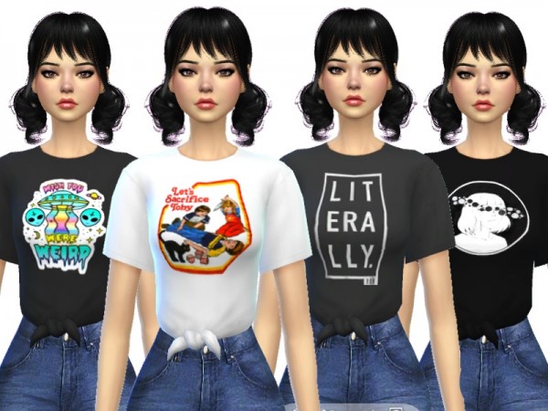  The Sims Resource: Tied Tees by Wicked Kittie