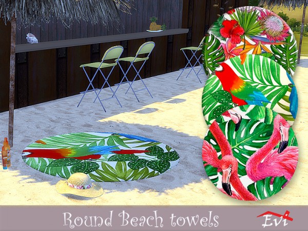  The Sims Resource: Round Beach Towels by evi