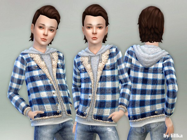  The Sims Resource: Hooded Shirt Jacket by lillka