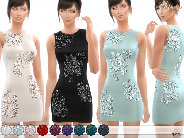  The Sims Resource: Dress With Sequin Accents by Ekinege