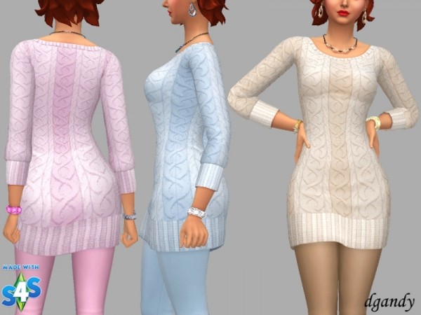  The Sims Resource: Sweater Dress Gina by dgandy