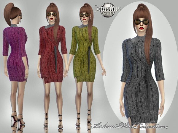  The Sims Resource: Asdemi wool dress 5 by jomsims