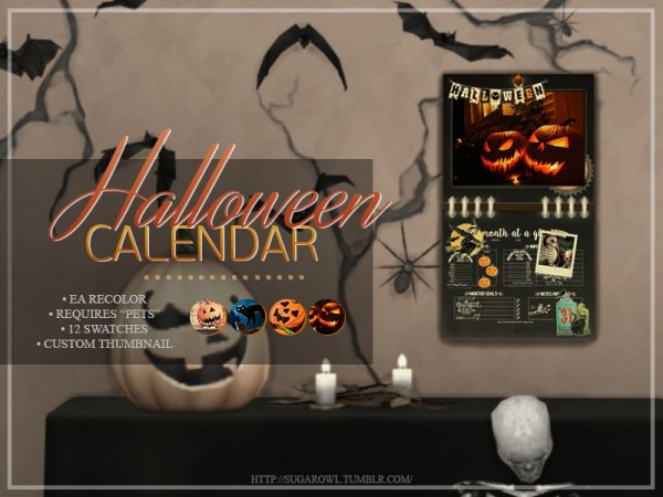  The Sims Resource: Halloween calendar by sugar owl